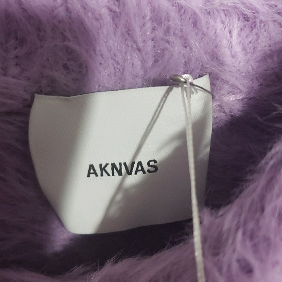 Aknvas Lavender Fuzzy Knit Manu Coco Sweater Pullover Amethyst Purple XL Women's - Picture 2 of 4